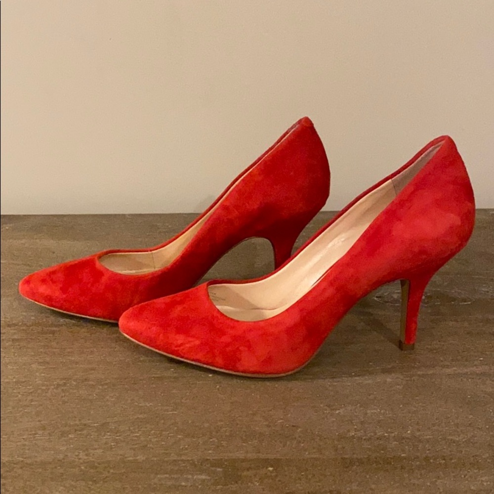 Orange/Red Suede INC Heels!